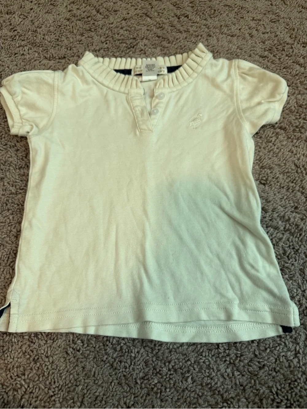 The Beaufort Bonnet Company Cream Short-Sleeve Polo Top